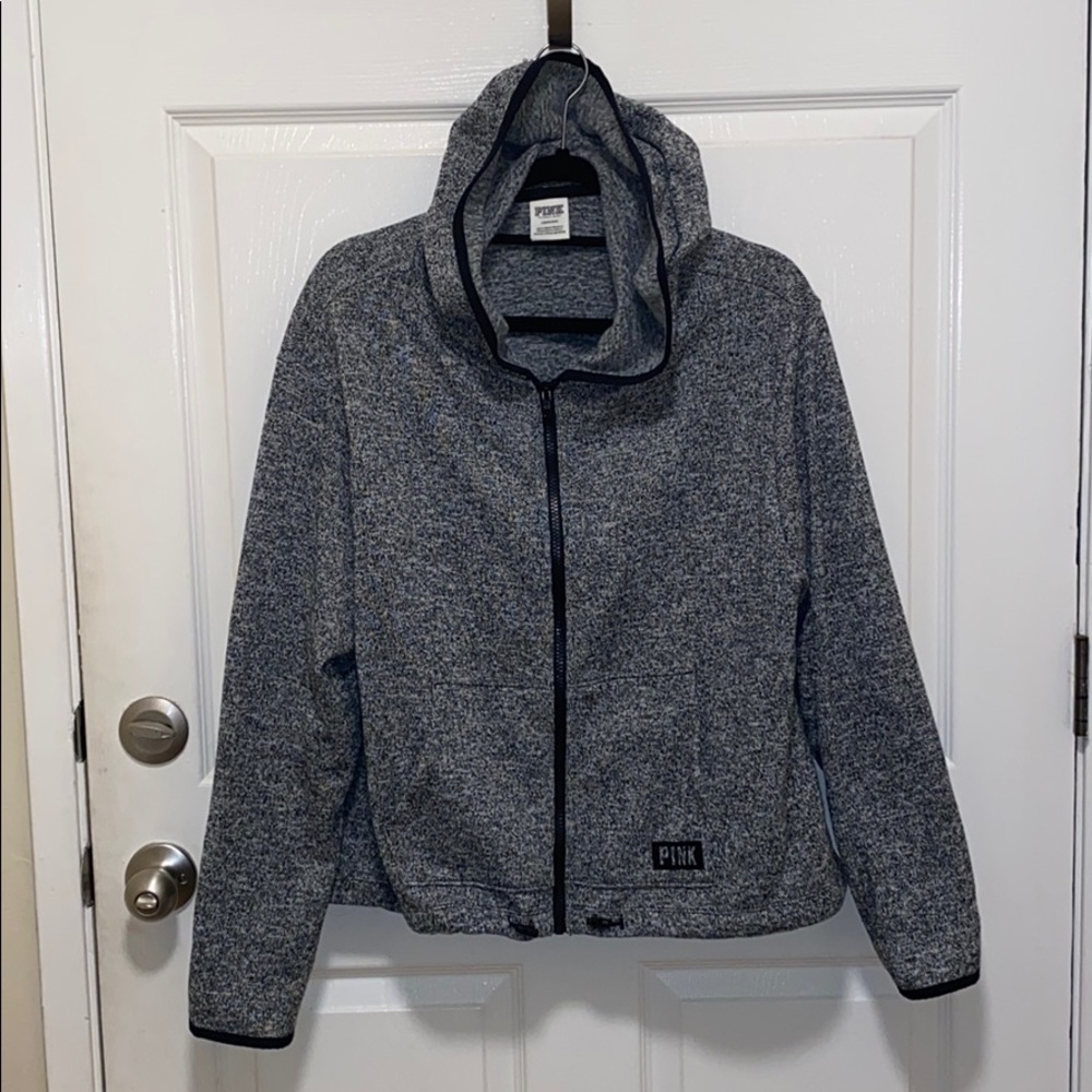 PINK by Victoria’s Secret Grey Knit Zip-up Hoodie
